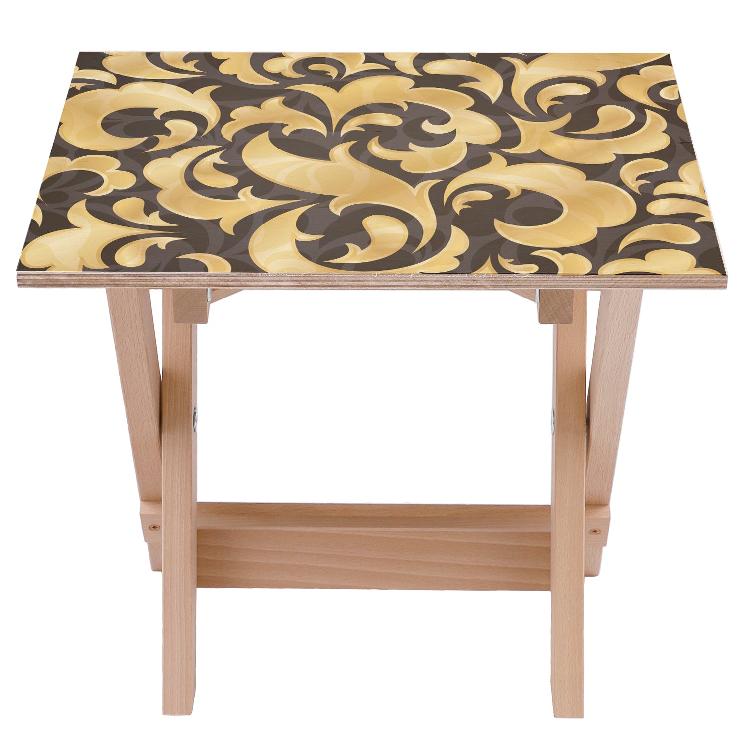 Wooden Table Golden Leaf-50x50 CM