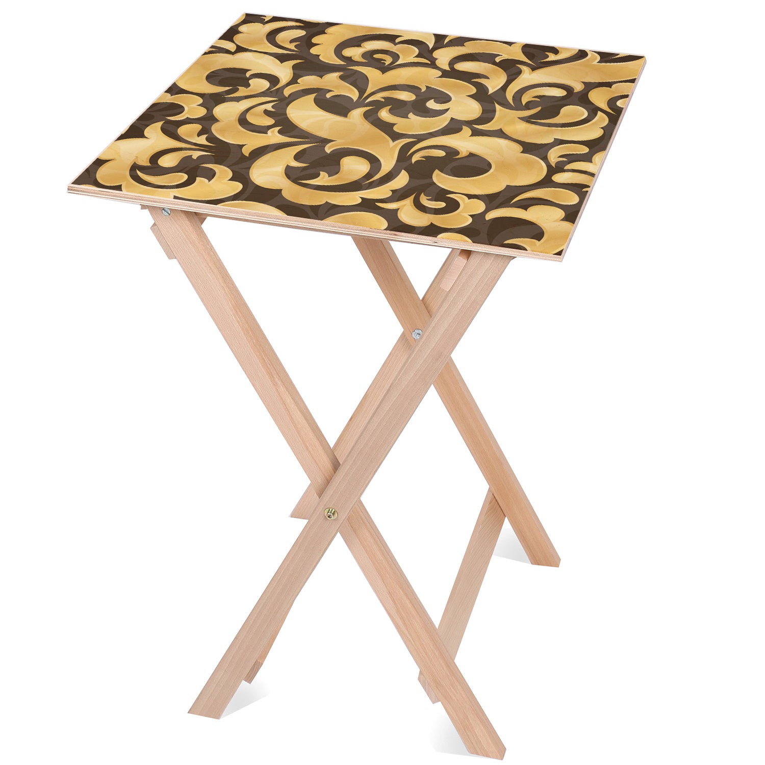 Wooden Table Golden Leaf-50x50 CM
