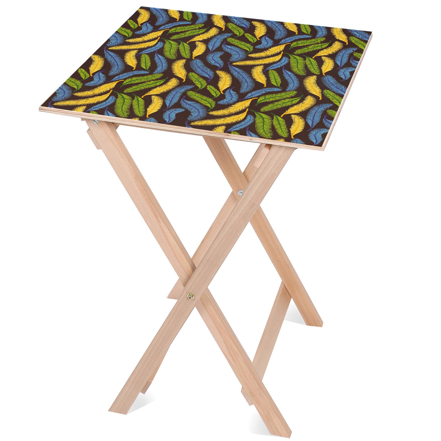 Wooden Table Yellow-Green-Blue-50x50 CM
