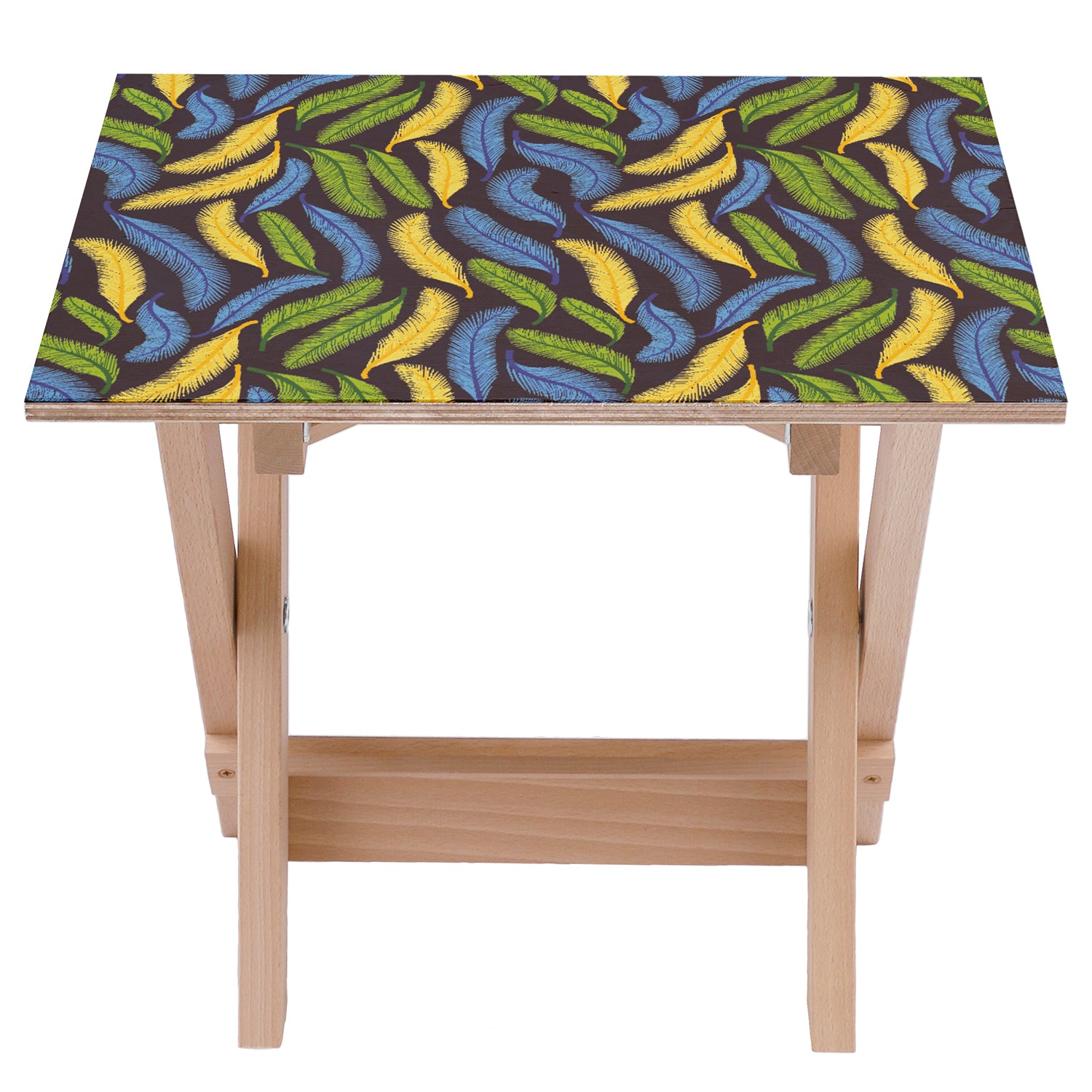 Wooden Table Yellow-Green-Blue-50x50 CM