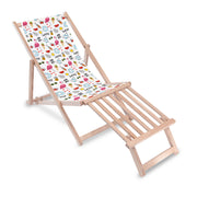 Leżak drewniany z podnóżkiem drewnianym Summer