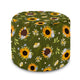 Runder Hocker Fußhocker Sonnenblumen