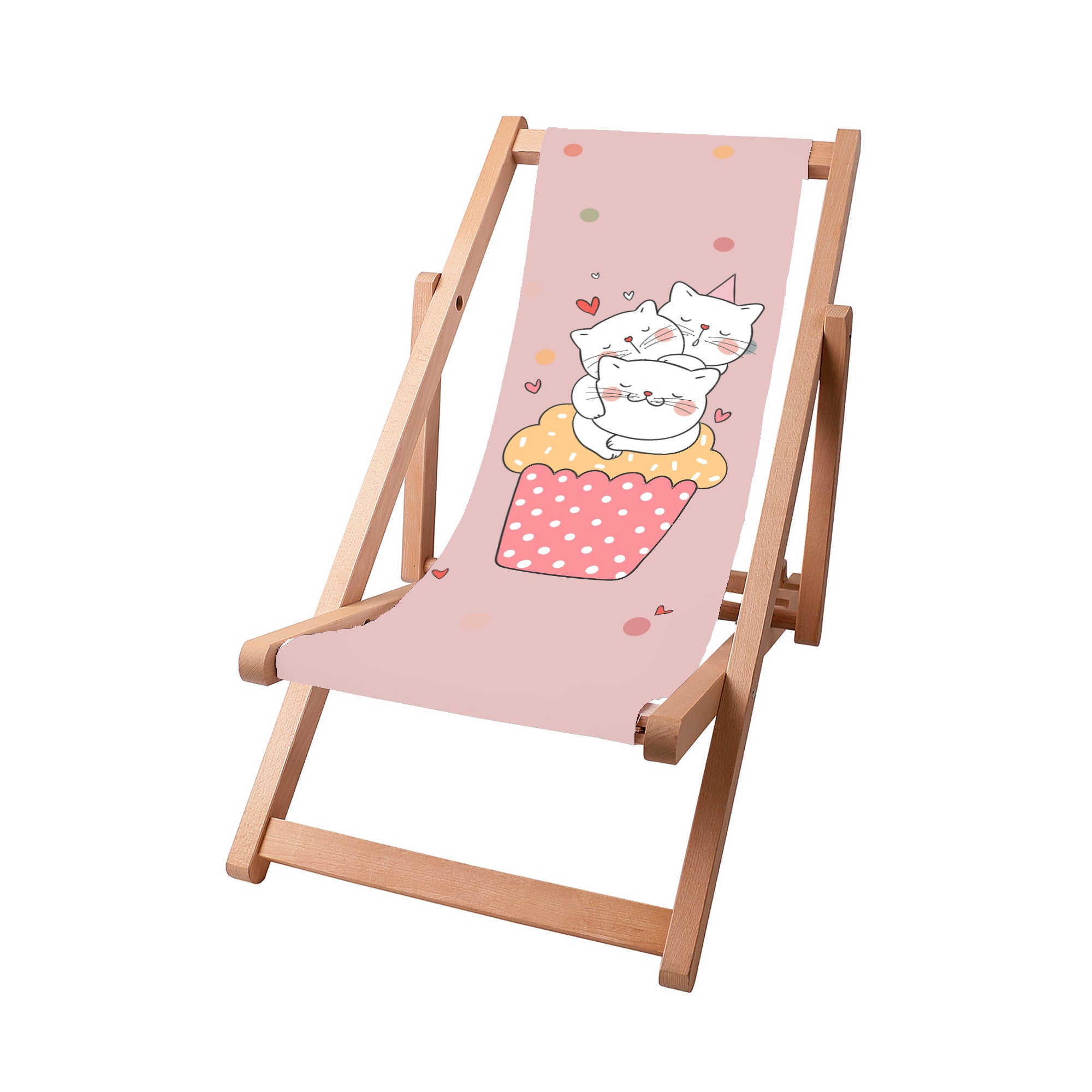 Liegestuhl aus Holz Sweet Cats-M