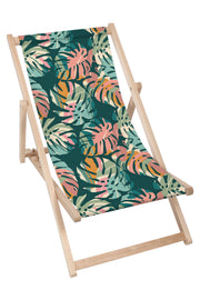 Leżak drewniany Tropical Abstract Leaves