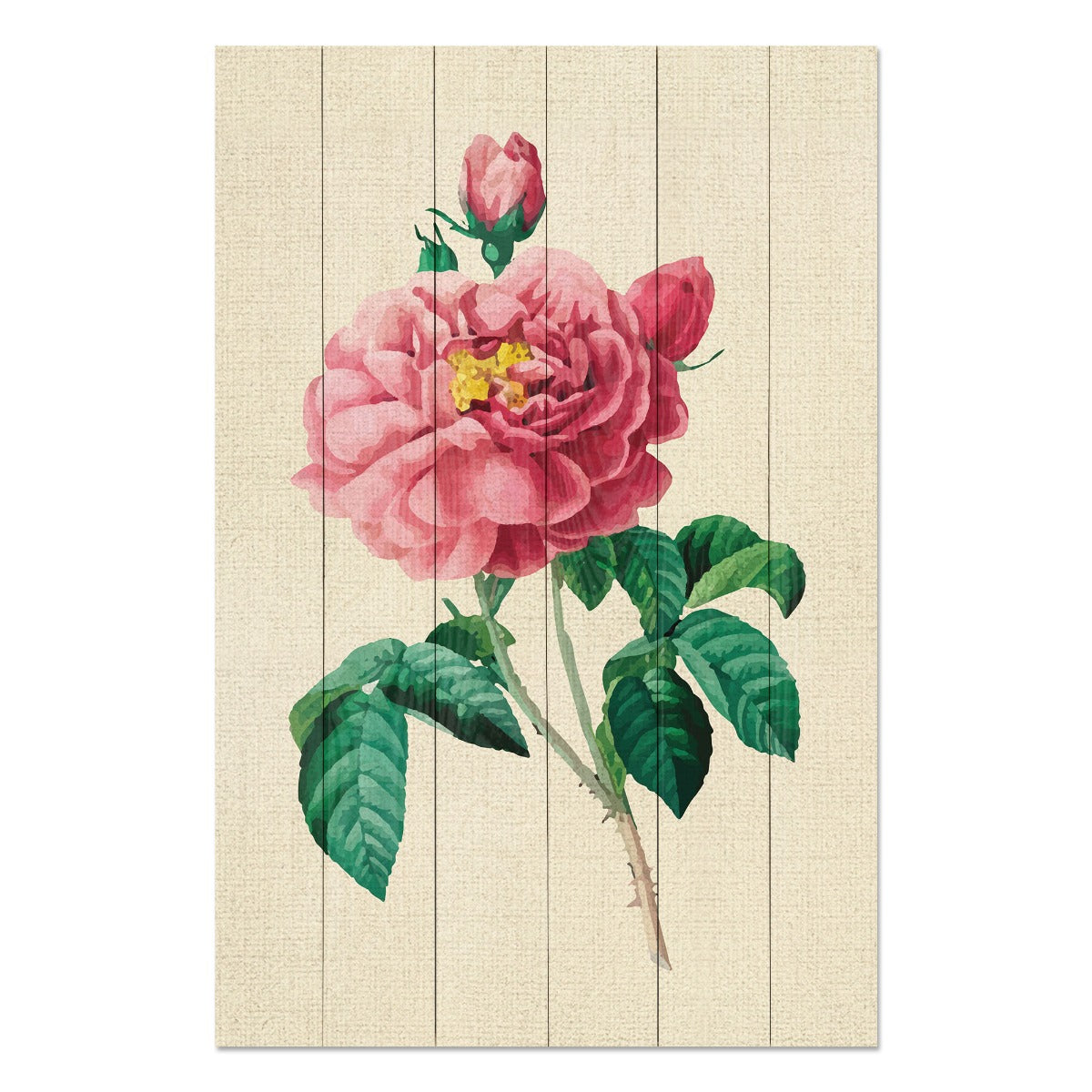 Obraz Wood Vintage Pink Flowers-20x30 cm