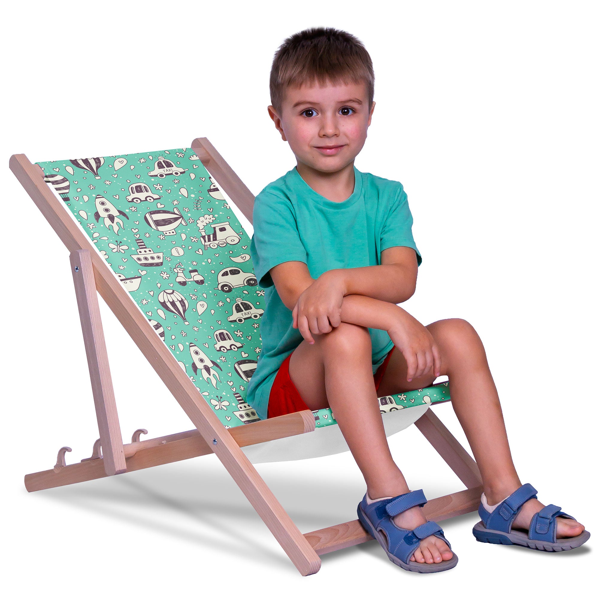 Wooden Deck Chair Vintage Car-M
