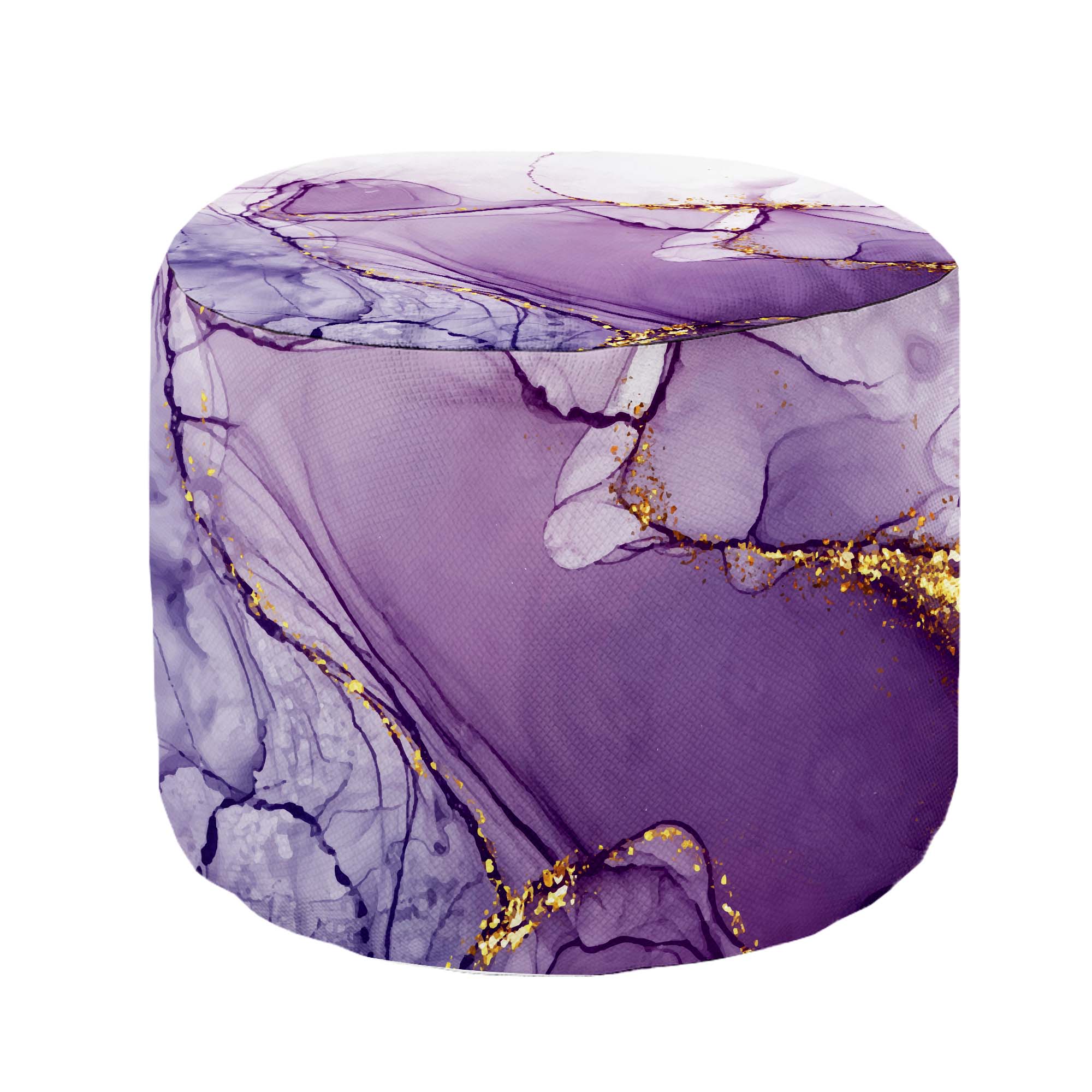 Runder Hocker Fußhocker Aquarell Abstrakt Violett