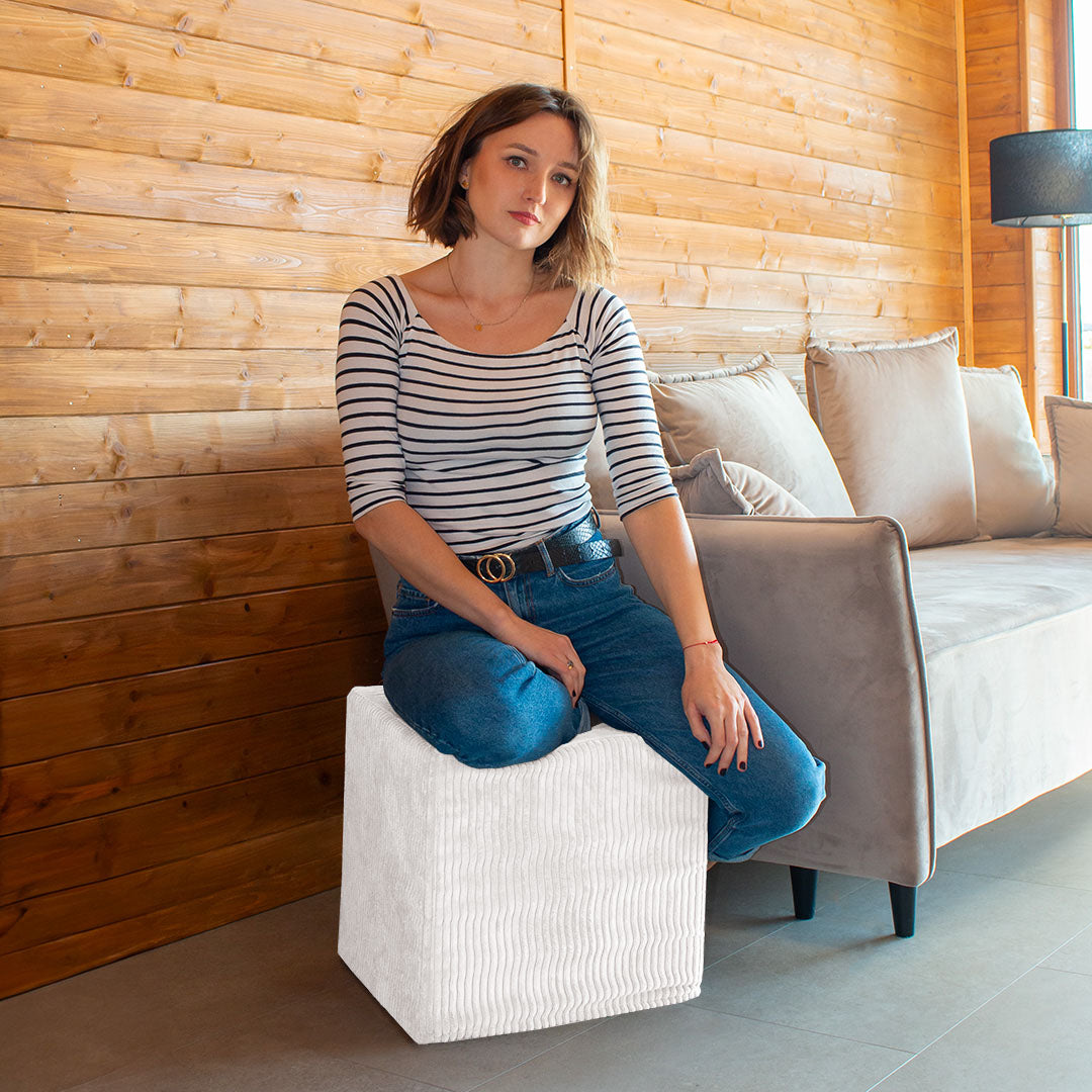 Puf Qubik White Dove