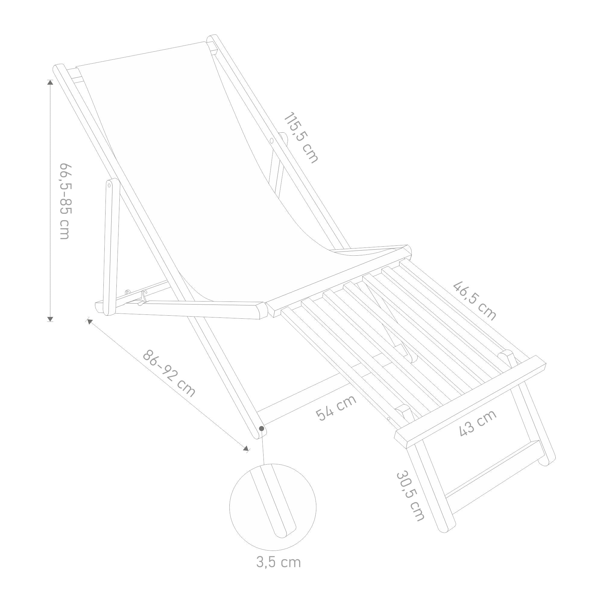 Leżak drewniany z podnóżkiem drewnianym Multicolored Flowers