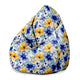 Puf Pearshape Yellow and Blue Flowers-M-Oxford