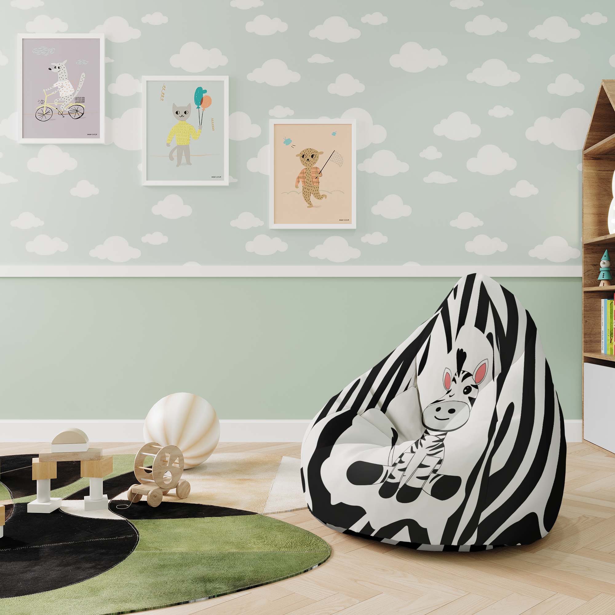 Puf Pearshape Zig Zebra-M