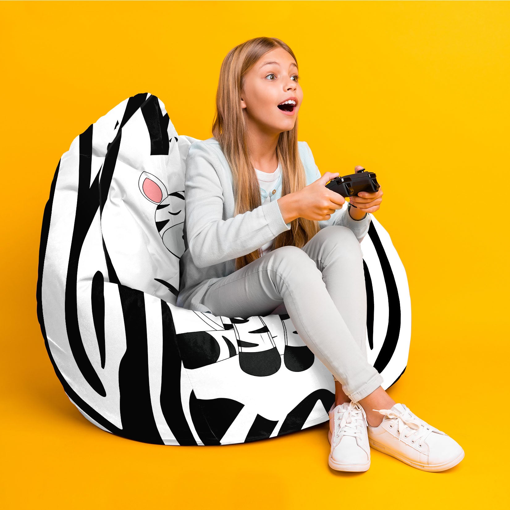 Pearshape Pouf Zig Zebra-S