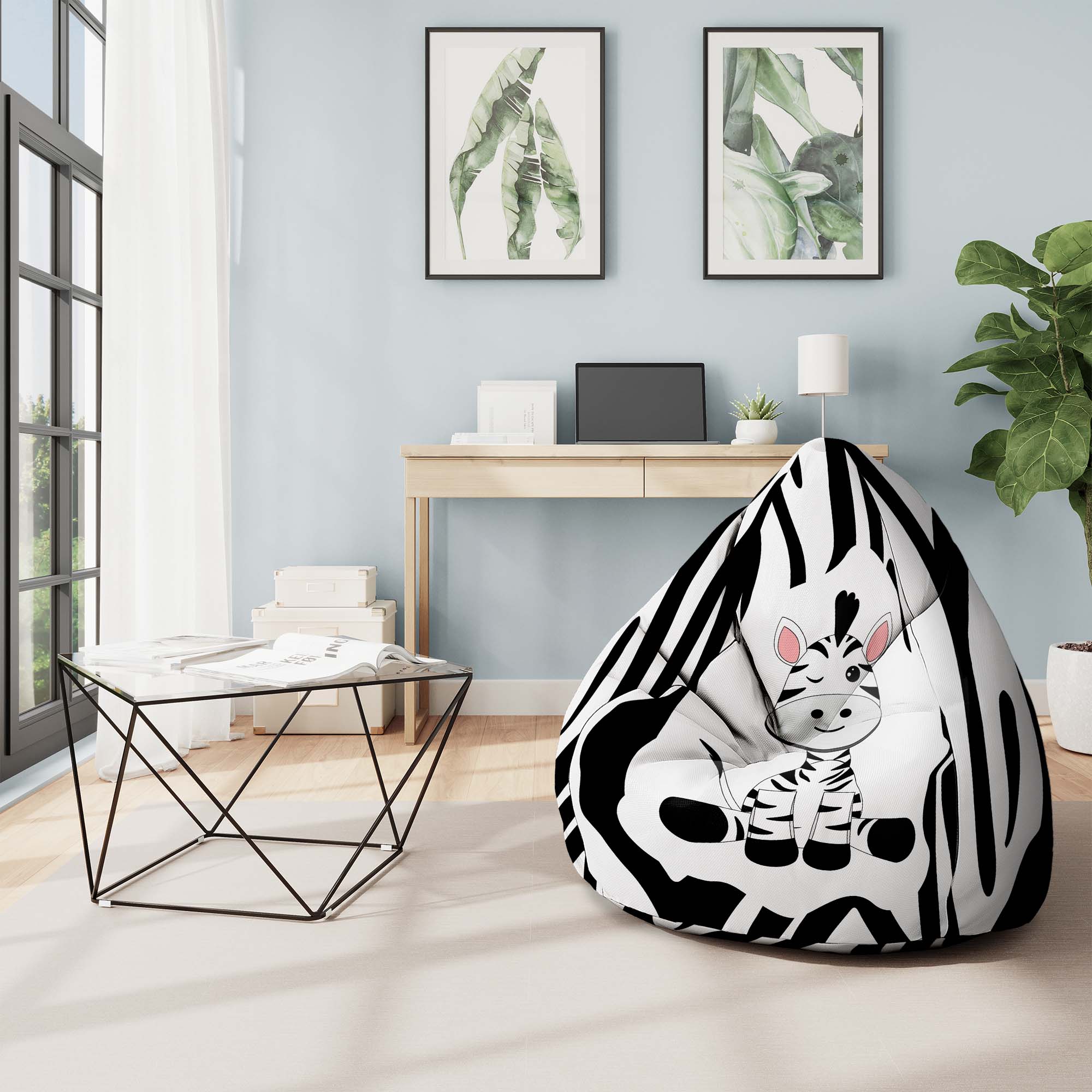 Pearshape Pouf Zig Zebra-S
