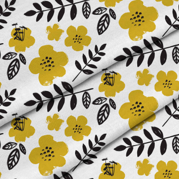 Tkanina Painted Yellow Flower