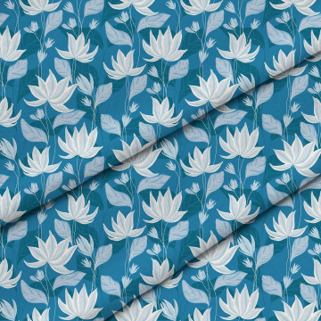 Tkanina Blue Water Lily