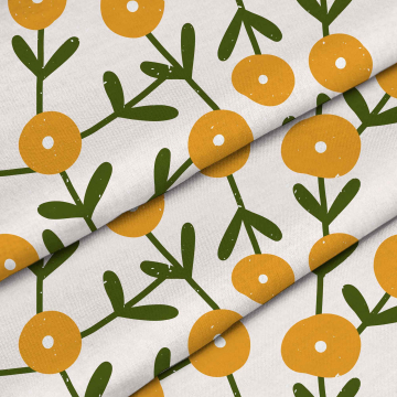 Tkanina Scandinavian Green and Yellow