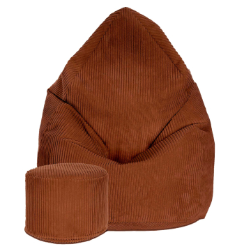 Puf Lincoln z podnóżkiem Indian Tan