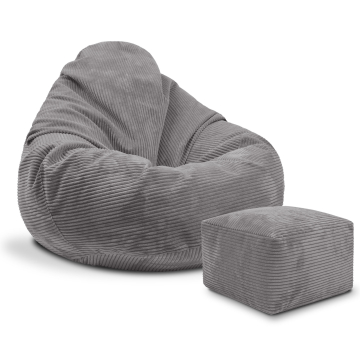 Puf Paradise z Podnóżkiem Frost Gray