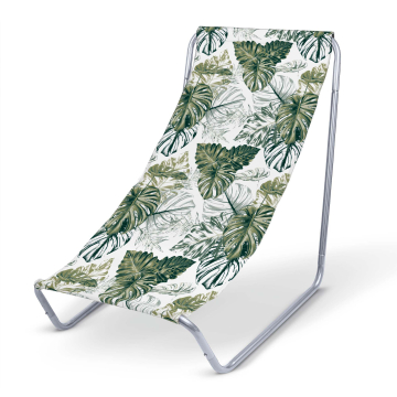 Leżak metalowy Monstera Green Leaf
