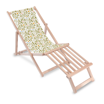 Leżak drewniany z podnóżkiem drewnianym Summer Walk