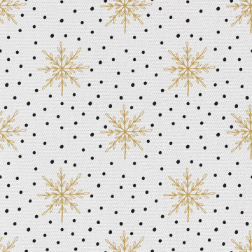 Tkanina Snowflakes Gold