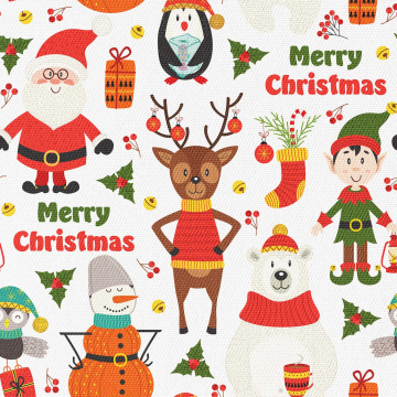 Tkanina Material Santa's Helpers