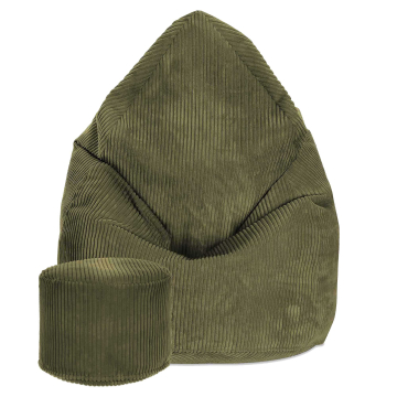 Puf Lincoln z podnóżkiem Dark Olive