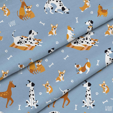 Tkanina Cartoon Dogs