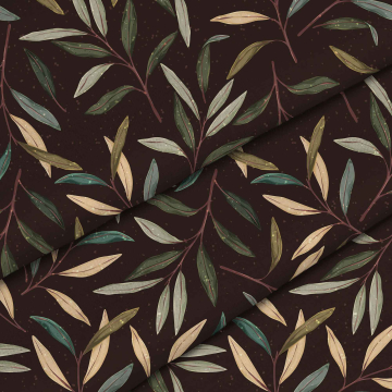 Tkanina Retro Leaves