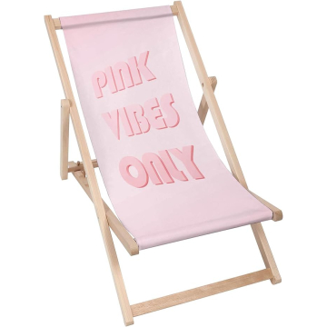Leżak drewniany Pink Vibes Only