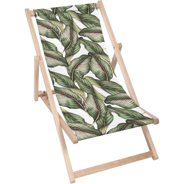 Leżak drewniany Retro Tropical Leaves