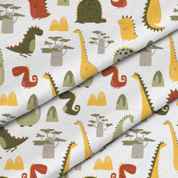Tkanina Cartoon Style Dinosaur