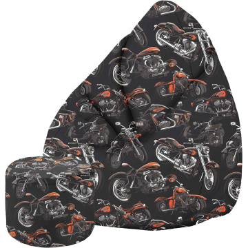 Puf Pearshape z podnóżkiem Motorcycle
