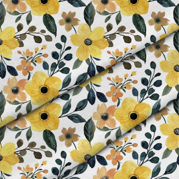 Tkanina Yellow Floral Watercolor