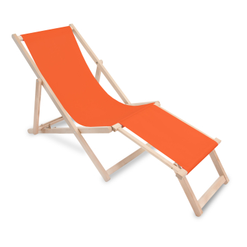 Leżak drewniany z podnóżkiem Orange
