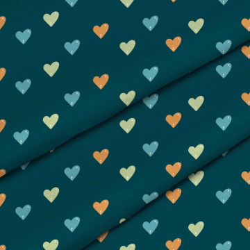 Tkanina Colorful Hearts