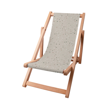 Leżak drewniany Beige Print With Dots