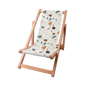 Leżak drewniany Ecru Terrazzo