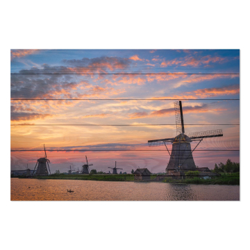 Obraz na drewnie Sunset Over the Mill