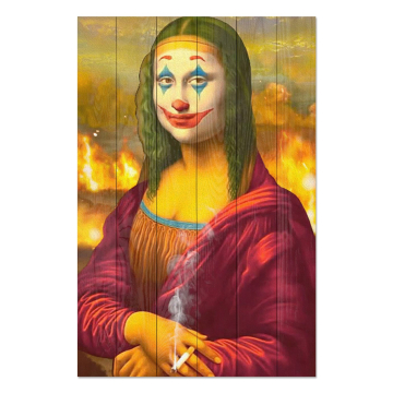 Obraz na drewnie Mona Lisa Collage Jocker