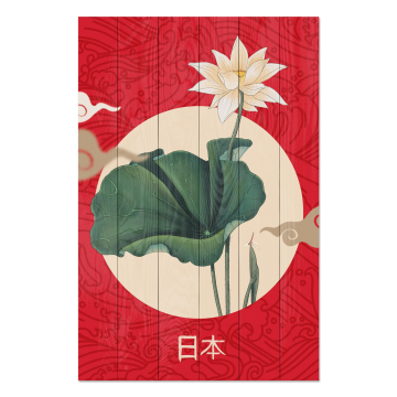 Obraz na drewnie Japanese Collage Red