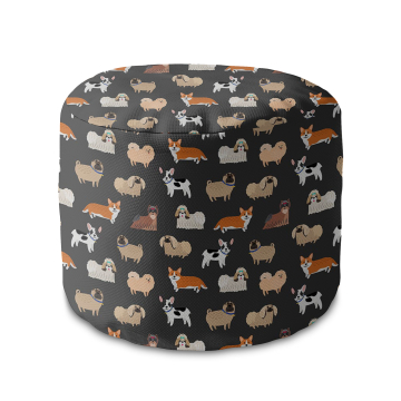 Puf okrągły podnóżek Cartoon Dogs Dark