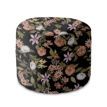 Puf okrągły podnóżek Dark Jungle Pattern