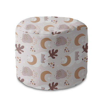 Puf okrągły podnóżek Abstract Doodle Baby Pattern
