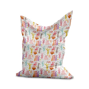Puf Pillow Colorful Rabbits
