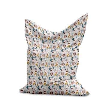 Puf Pillow Abstract Faces