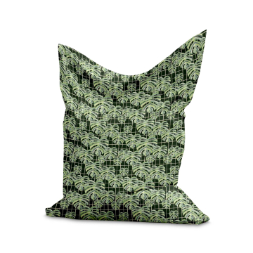 Puf Pillow Monstera Leaves Grid