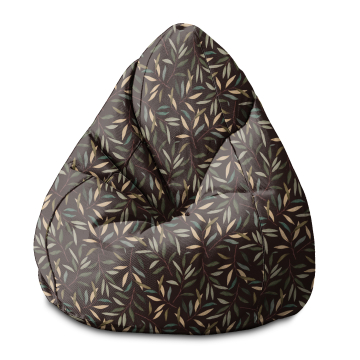 Puf Pearshape  Retro Leaves