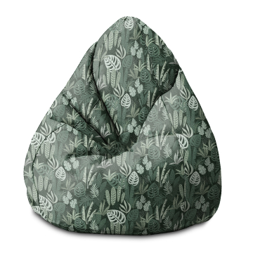 Puf Pearshape Tropical Green Leaves Palm