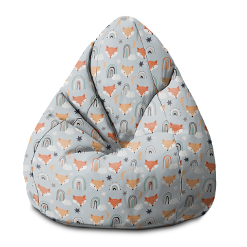 Puf Pearshape Foxes Pastel